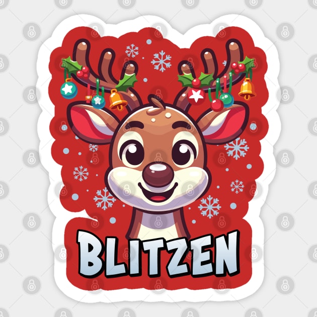 Santa’s Reindeer Blitzen Xmas Group Costume Sticker by Graphic Duster